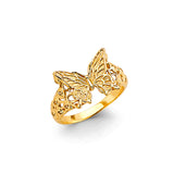 14KY CZ Butterfly Ladies Ring (RG3515)