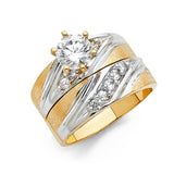14K 2T CZ Ladies Wedding Band (RG1001 (band))