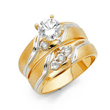14K 2T CZ Ladies Wedding Band (RG1004 (band))