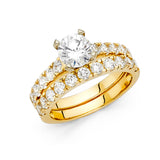 Gold Seperated CZ Engagement Ring