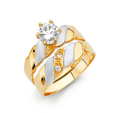 14K 2T CZ Ladies Wedding Band (RG116B (band))