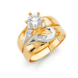14K 2T CZ Ladies Wedding Band (RG152B (band))