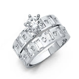 14KW CZ Ladies Wedding Band (RG176B (band))