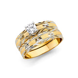14K 2T Ladies CZ Wedding Band (RG2418 (band))