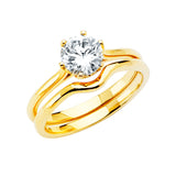 Gold Basic CZ Engagement Ring