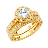 Gold CZ Engagement Ring