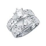 14KW CZ Engagement Ring/Trio Set (RG2899 (eng))