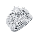 14KW CZ Engagement Ring/Trio Set (RG2902 (eng))