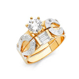 14K 2T CZ Ladies Wedding Band (RG917 (band))