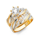 14K 2T CZ Ladies Wedding Band (RG995 (band))